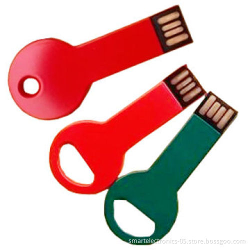 Mini Metal Key-shaped USB Flash Drives, 64MB-128GB Capacity, Free Printing, Package, Free USB Custom